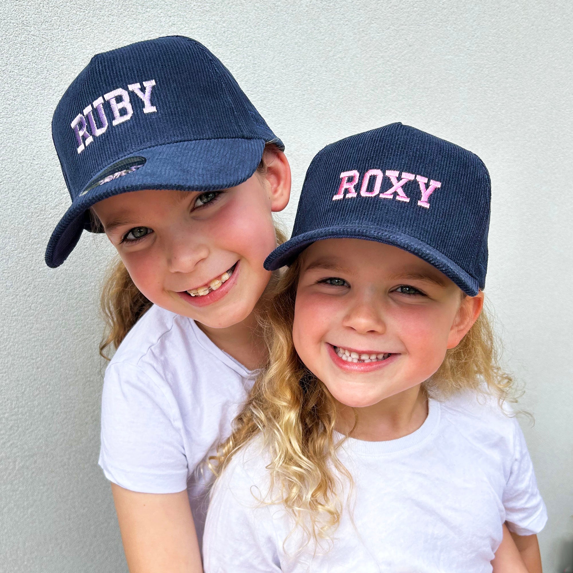 Matching Personalised Hats - Navy Cord Snapback