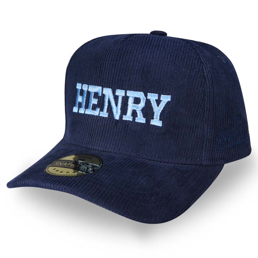 Personalised Kids Hat - Navy Cord Snapbacks