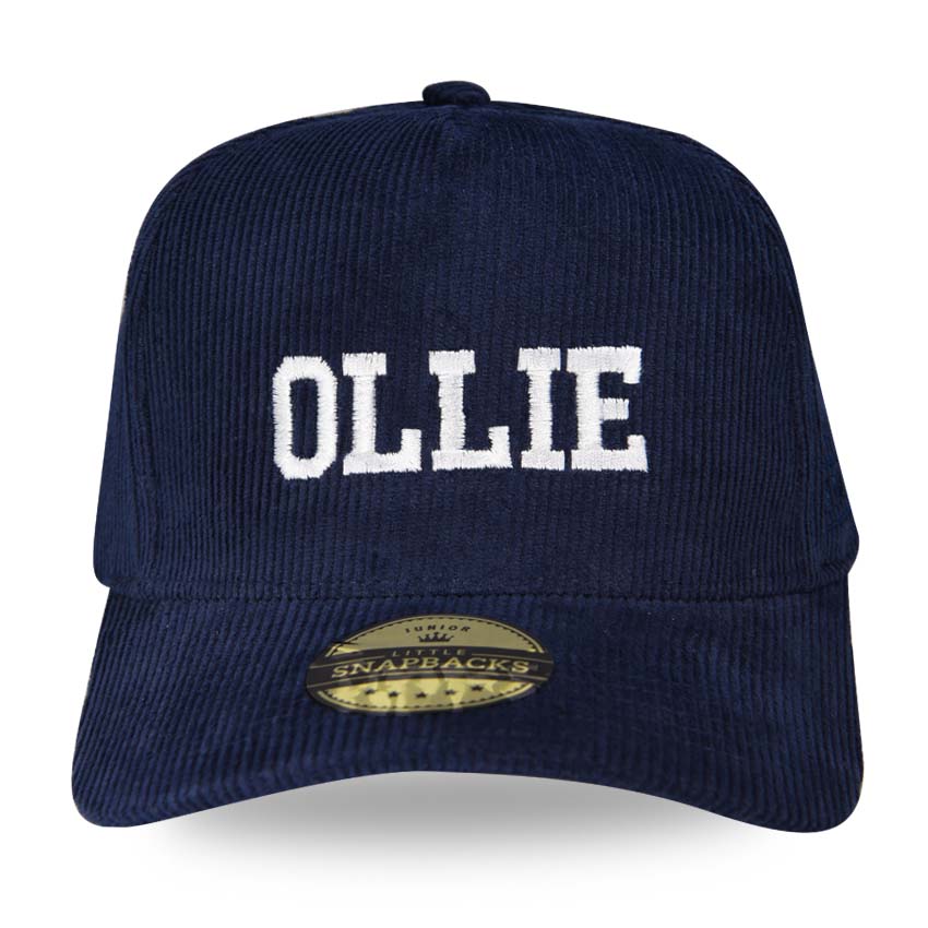 Personalised Kids Hat - Navy Cord Snapbacks