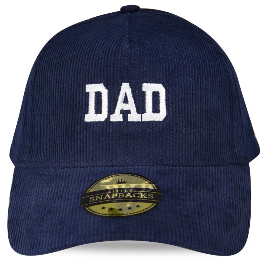 Personalised Matching DAD Hat - Navy Cord Snapback
