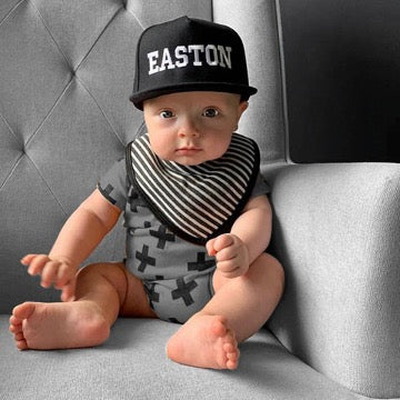Little Snapbacks - About us - Baby Easton in Black cap for toddler