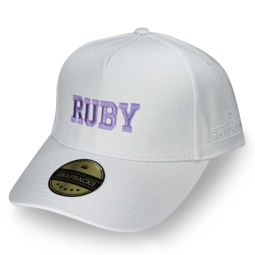Personalised Kids Hats - White Snapback