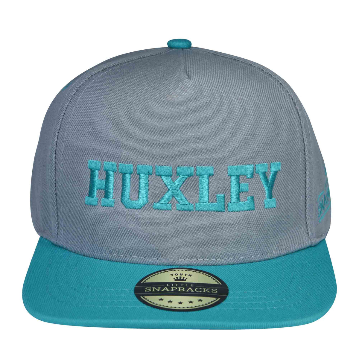 Grey & Aqua Snapback - Aqua Thread