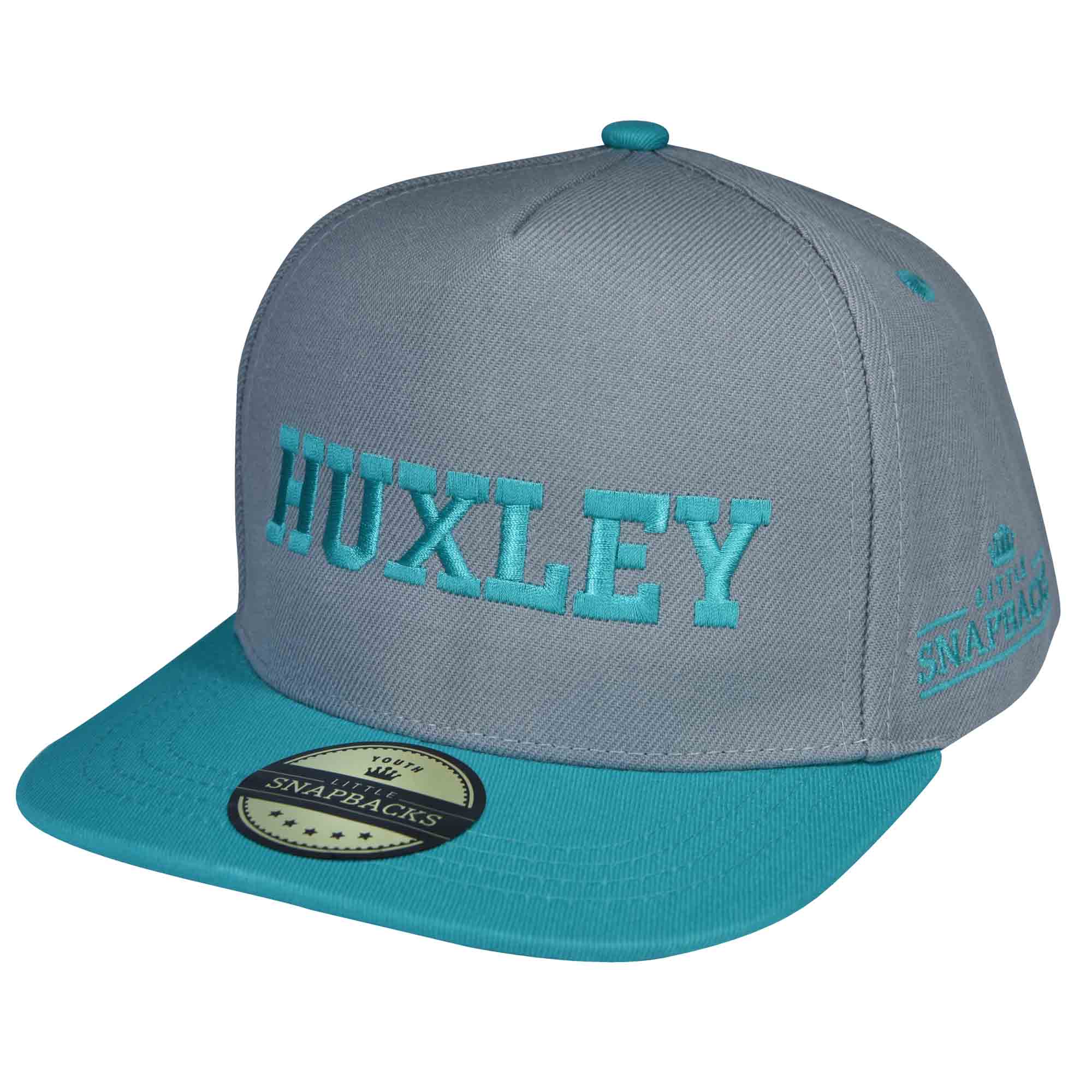 Grey & Aqua Snapback - Aqua Thread