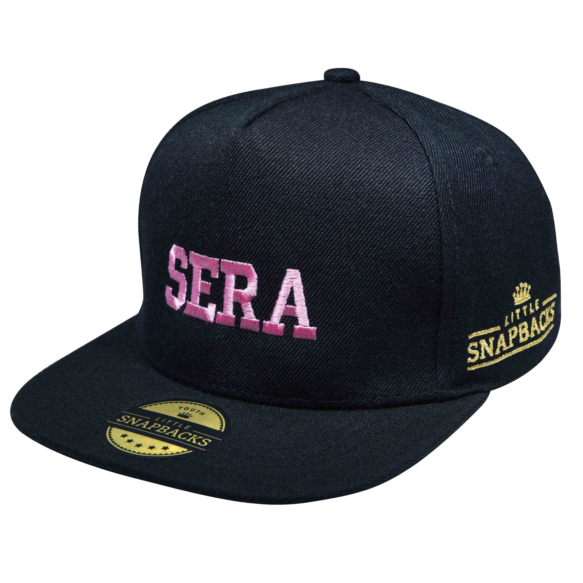 Black Snapback, Light Pink Thread