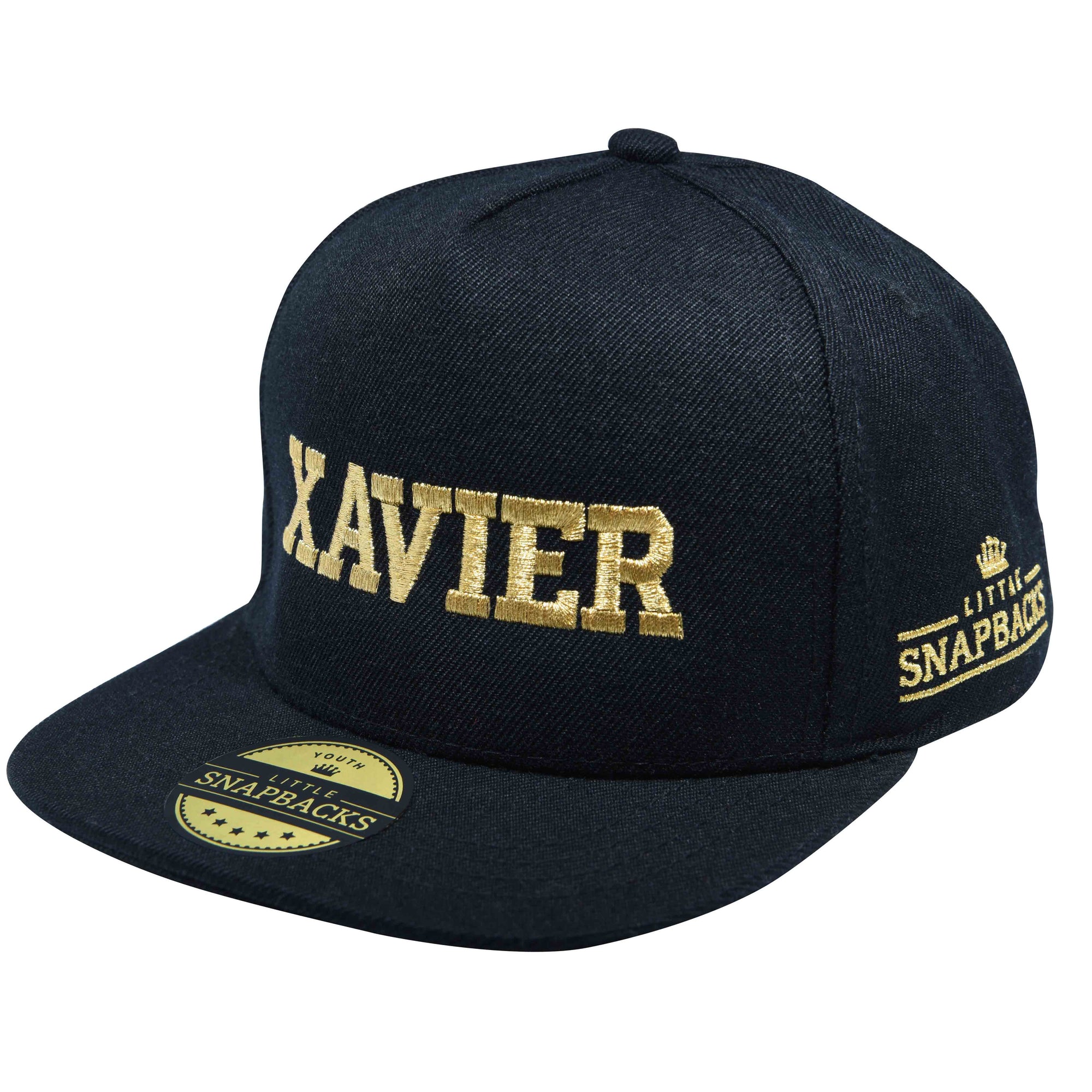 Black Snapback, Metallic Gold Thread