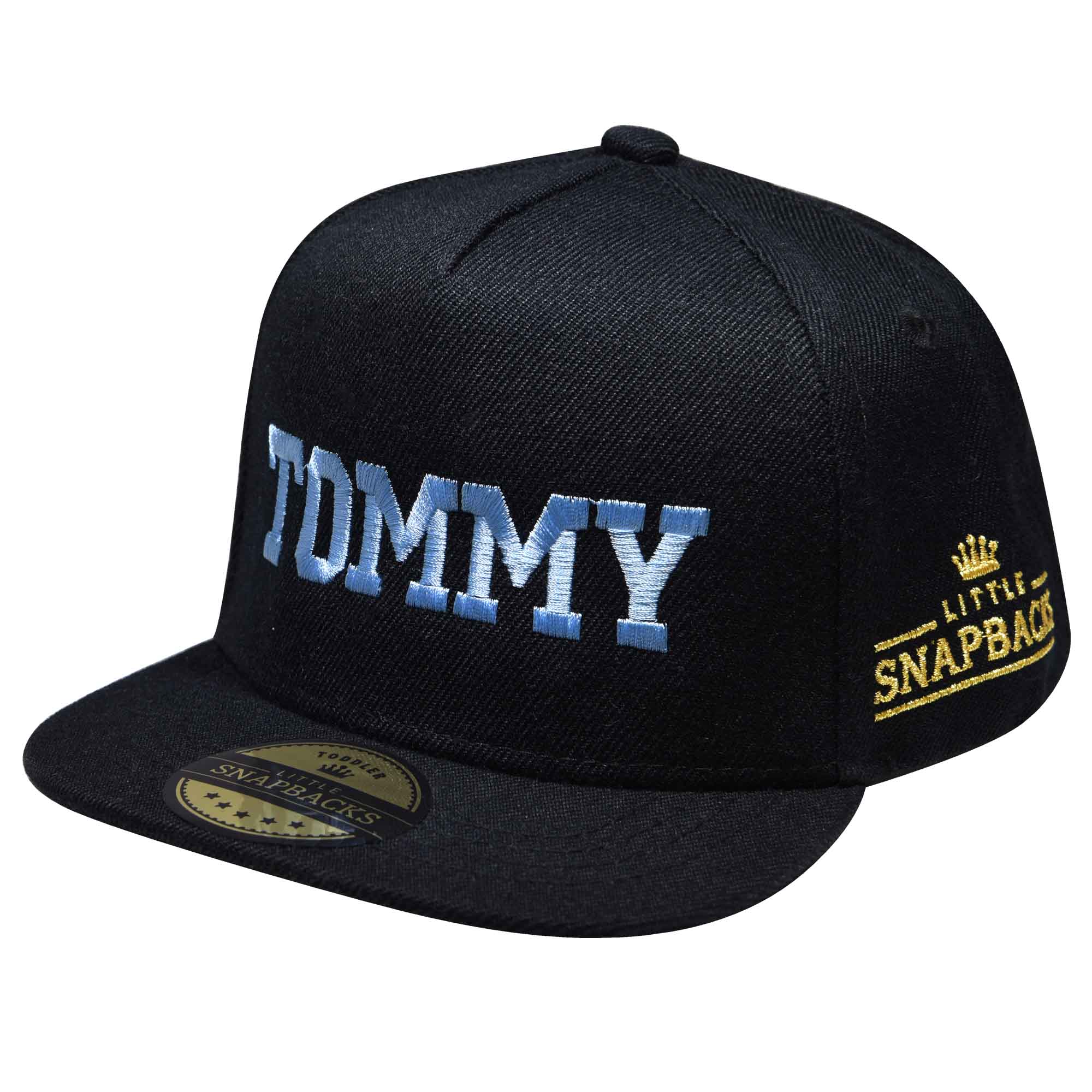 Black Snapback, Sky Blue Thread
