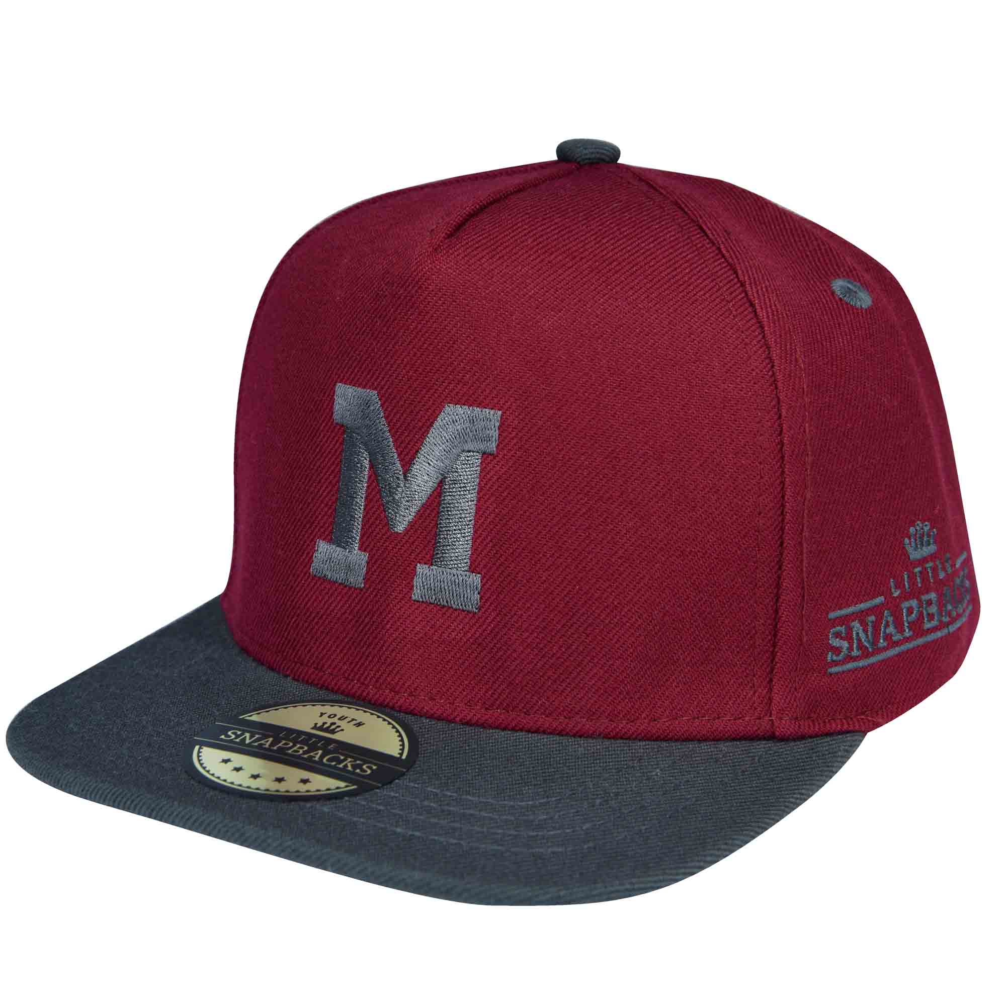 Burgundy Snapback, Charcoal Thread