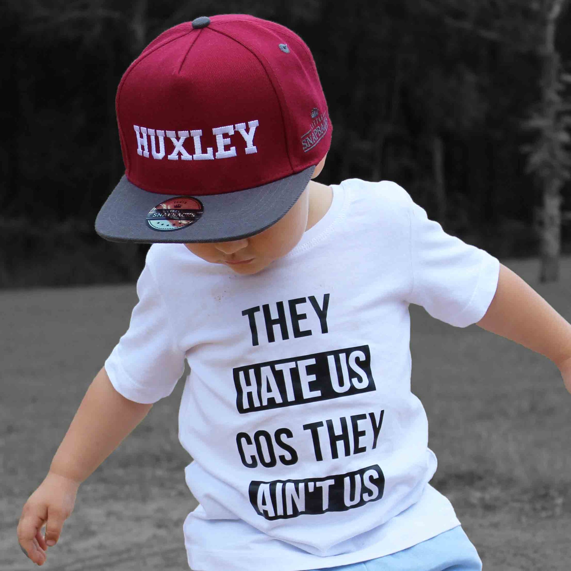 Personalised Snapback - Burgundy & Charcoal