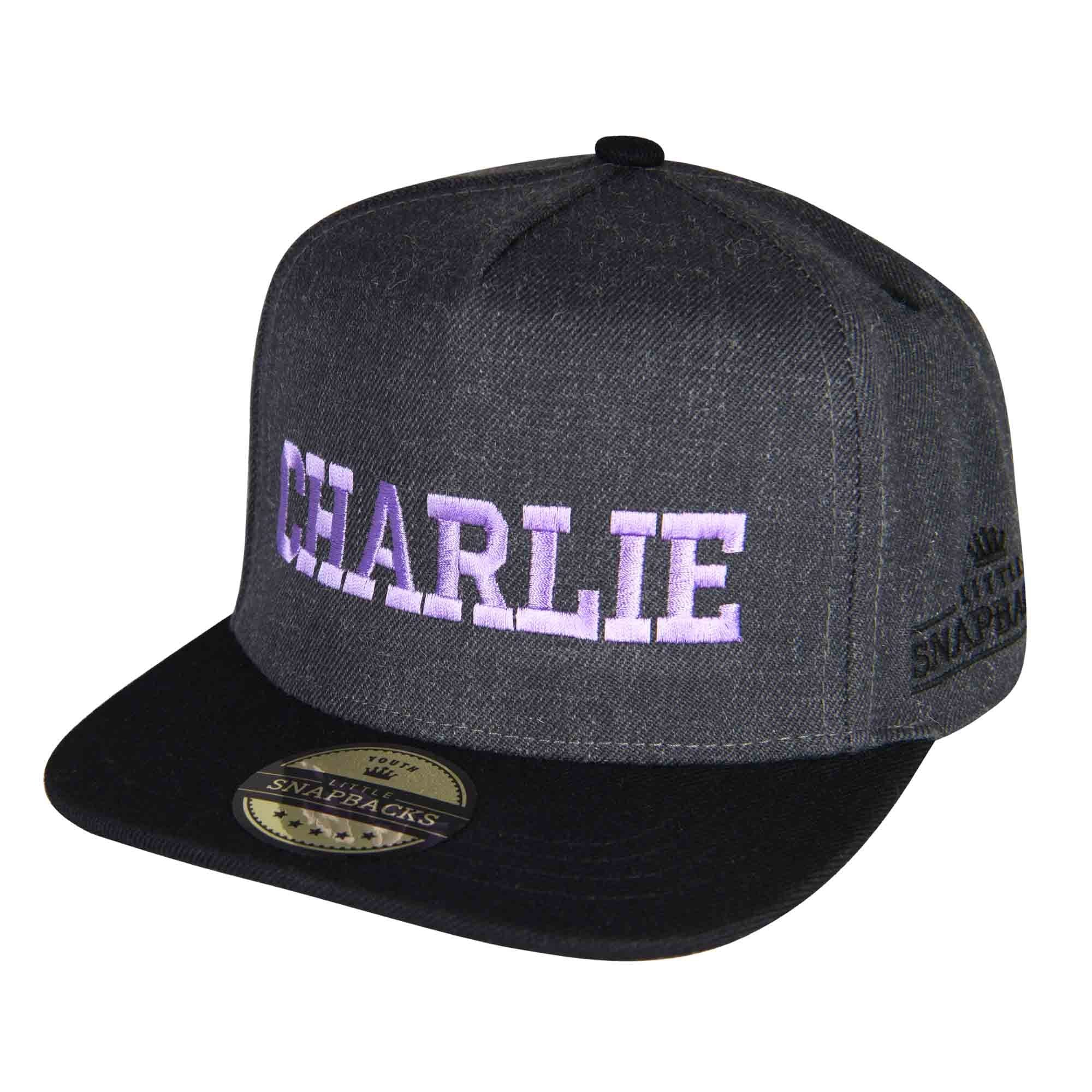 Charcoal Snapback, Lavender Thread