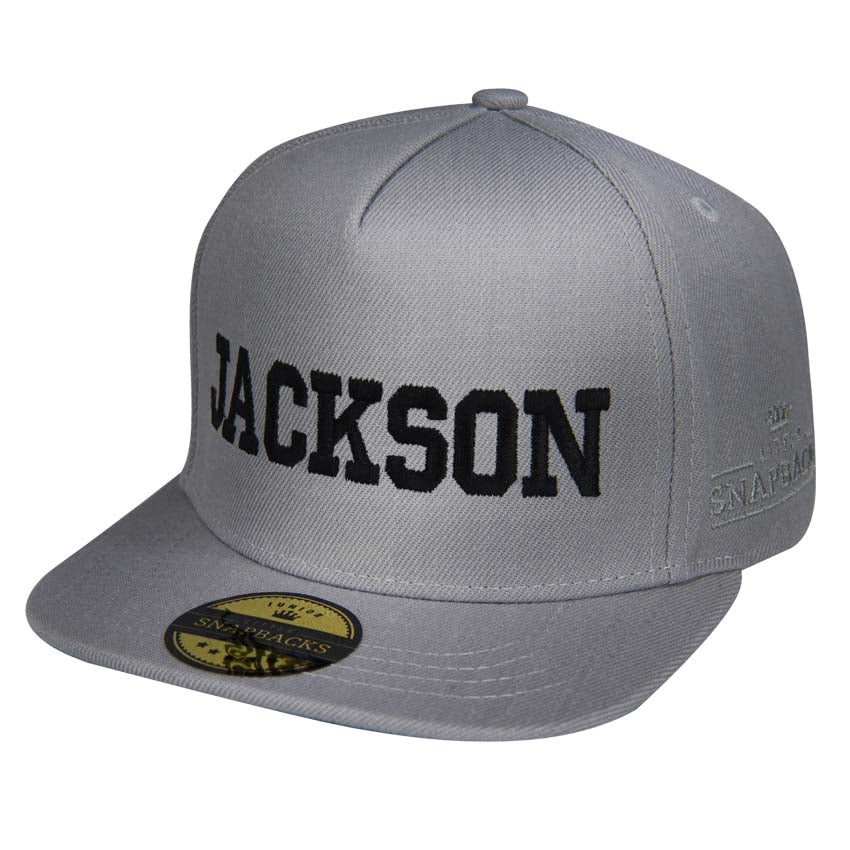 Personalised Grey Snapback - Customised with black thread