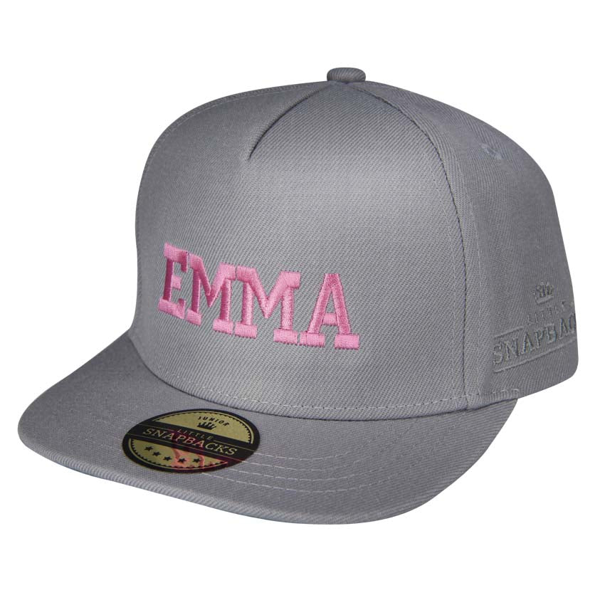 personalised kids hat - grey snapback