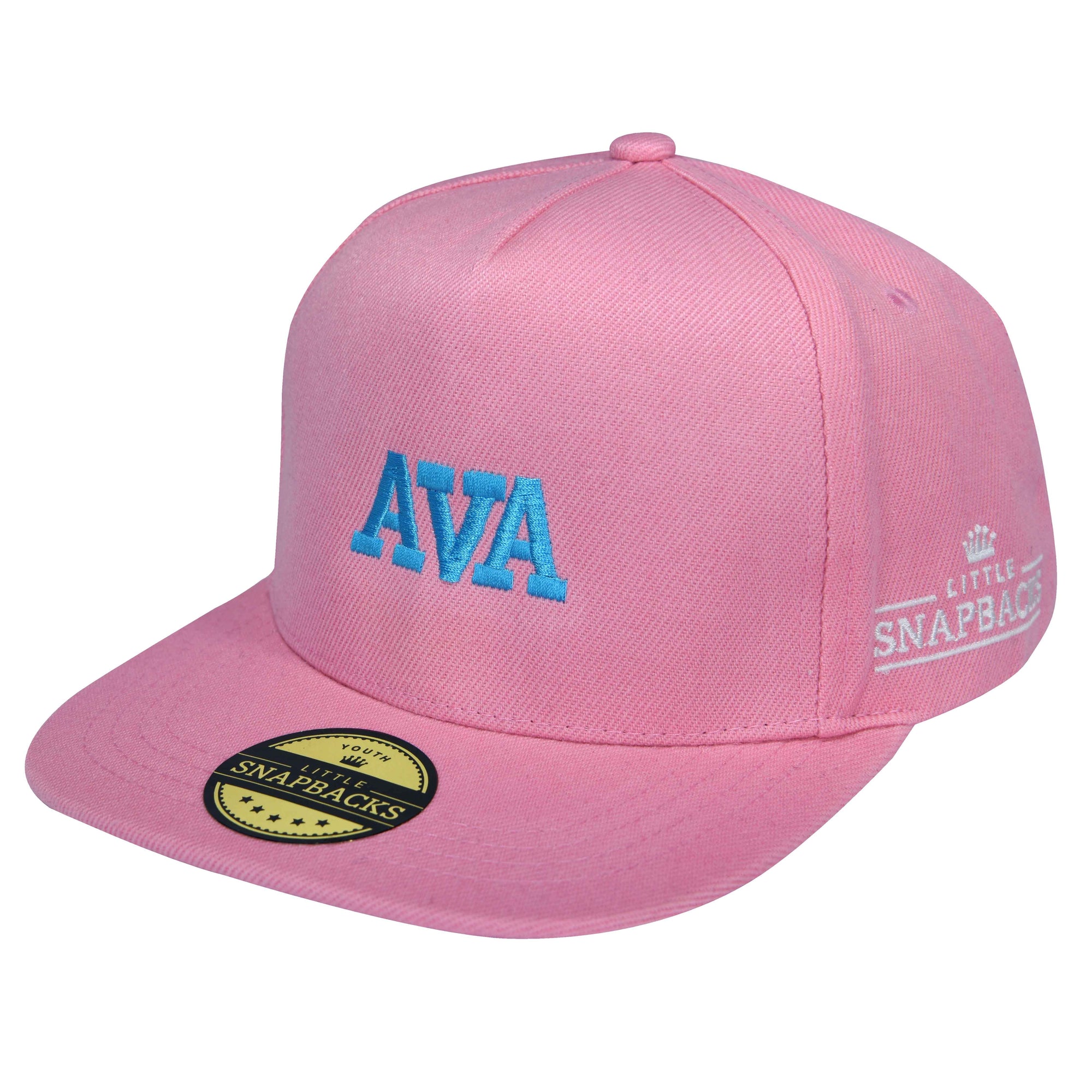 Pink Snapback, Deep Sky Blue Thread