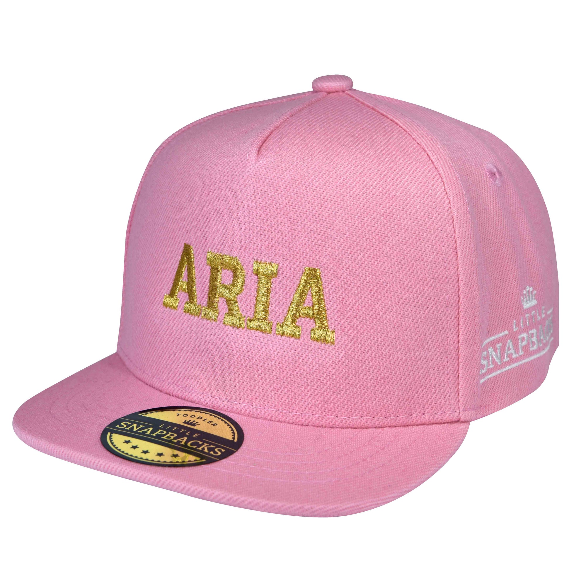 Pink Snapback, Metallic Gold Thread