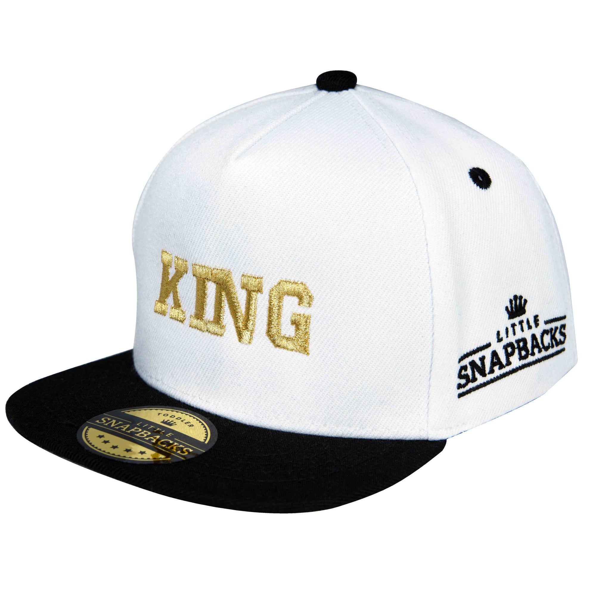 White Snapback, Metallic Gold Thread