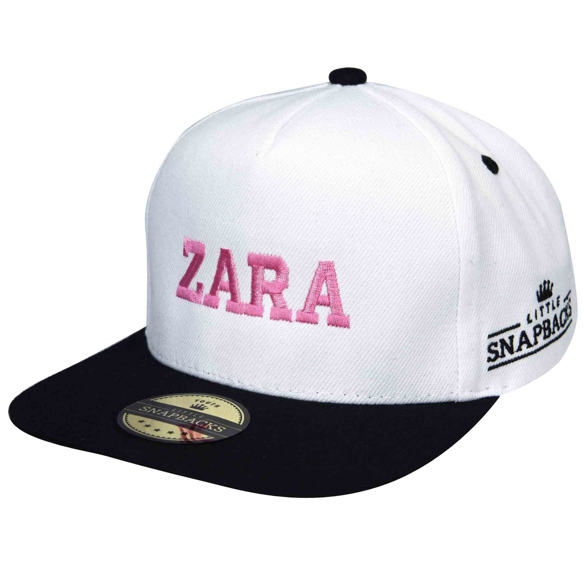White Snapback, Light Pink Thread