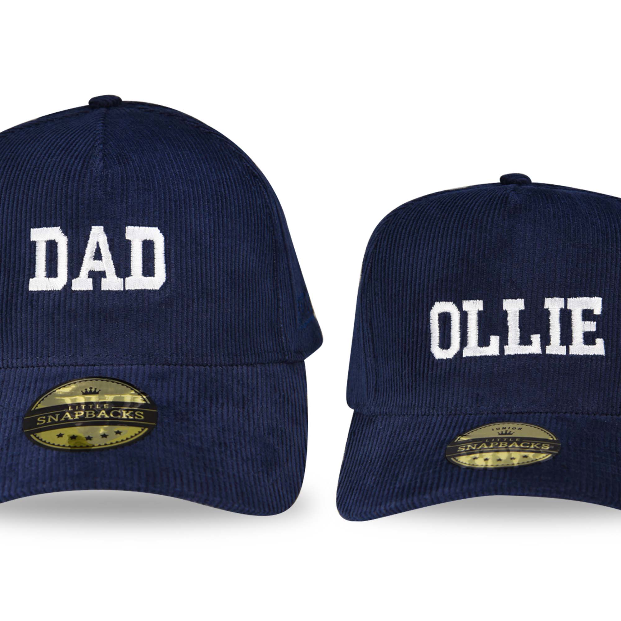 Matching Adult and son hats - Navy Cord Snapback