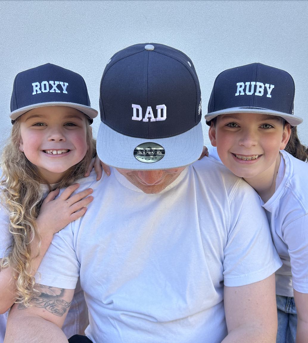 Matching Fathers Day Hats - Navy Snapbacks Adults and kids