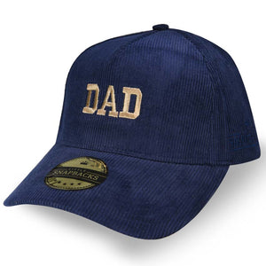 Matching Personalised Dad Hats - Navy Cord Snapback