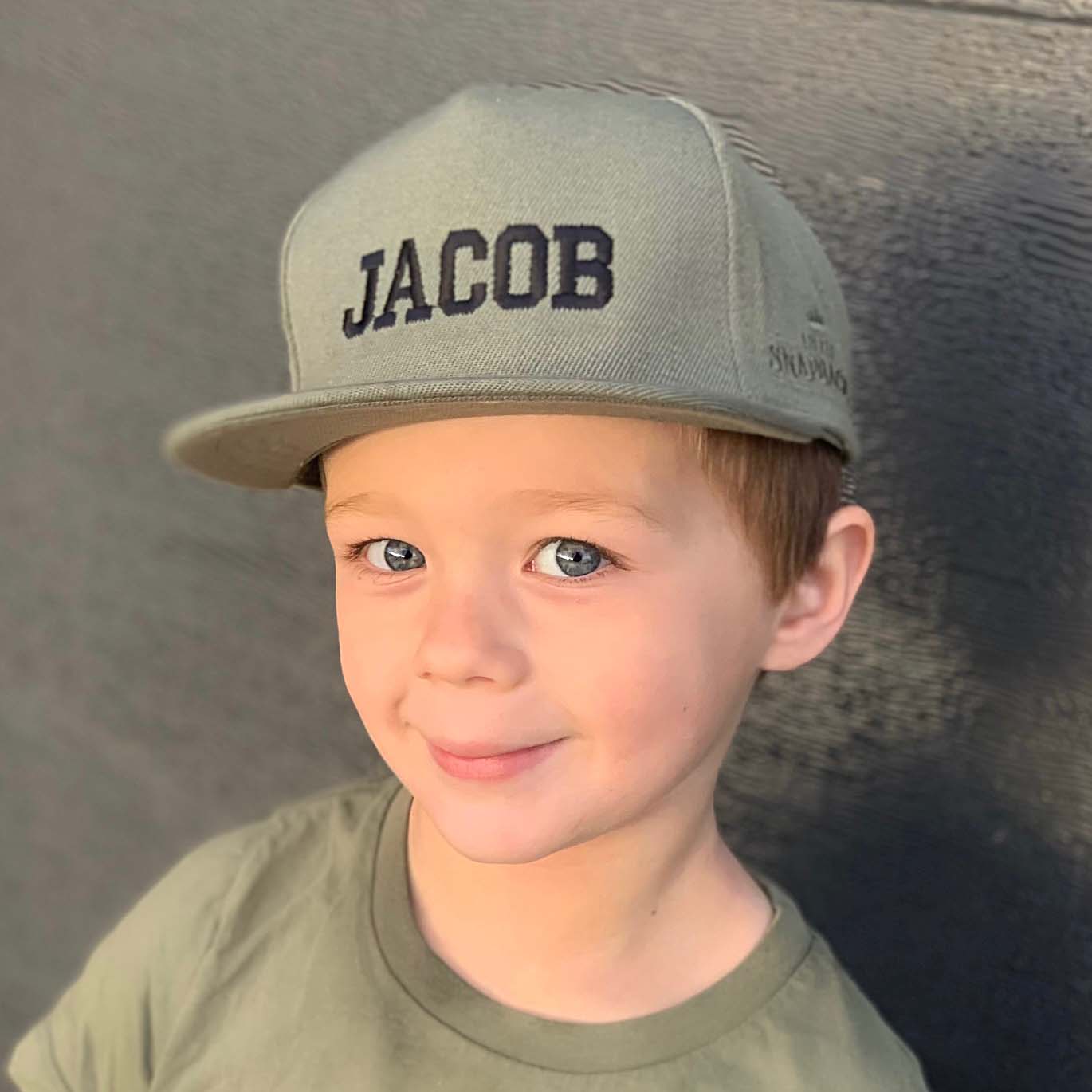 Personalised Kids hat - Army Green Snapback