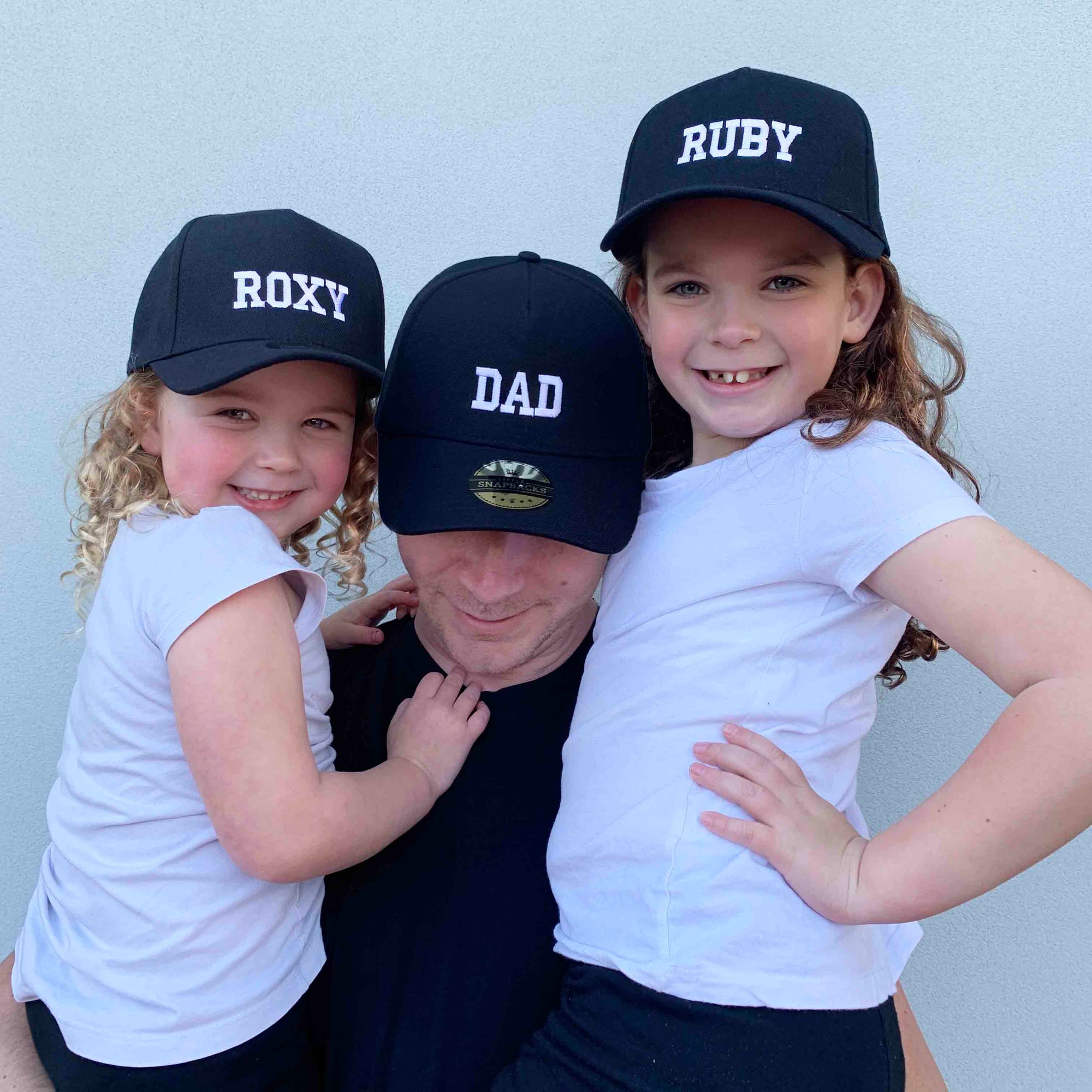 Matching hats for the whole family. Father's Day gift idea