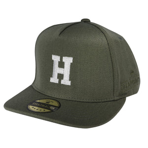 Initial Hats - Green Snapback, White Thread