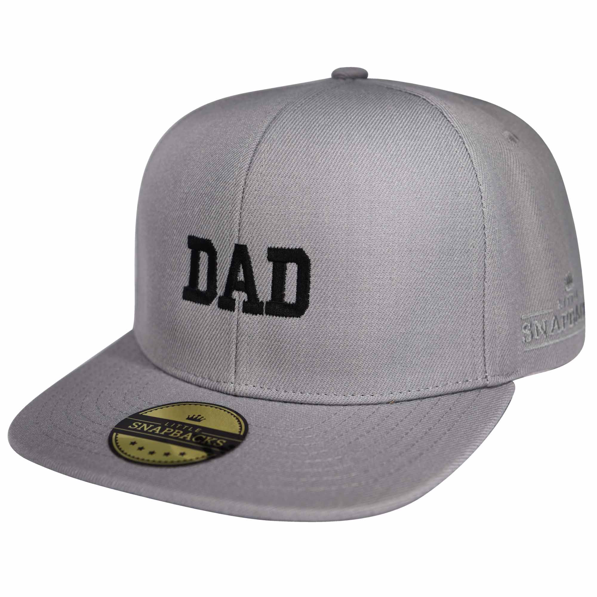 DAD Personalised Snapback - Grey with black thread