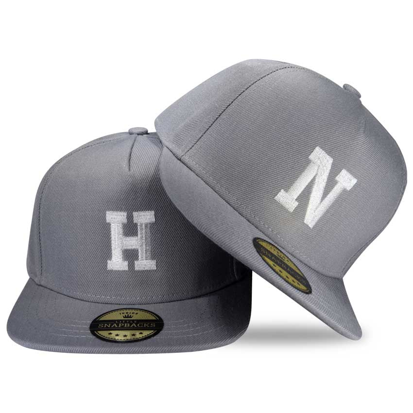 Personalised Initial hats - Grey Snapback